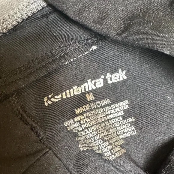 Black and Gray Capri Leggings - Picture 2 of 2